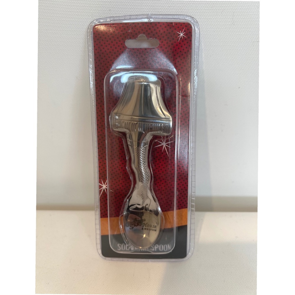 A Christmas Story Movie Iconic Leg Lamp Silver Spoon Souvenir Memorabilia New